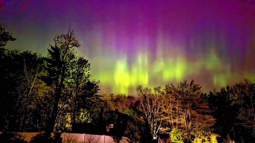 Eric Cameron took this photo of the Northern Lights Friday night around 11 p.m. outside his house on Asby Road in Concord. He said, 