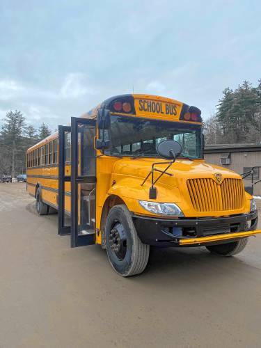 One of the buses from IC Bus company that will soon be used in Henniker. 