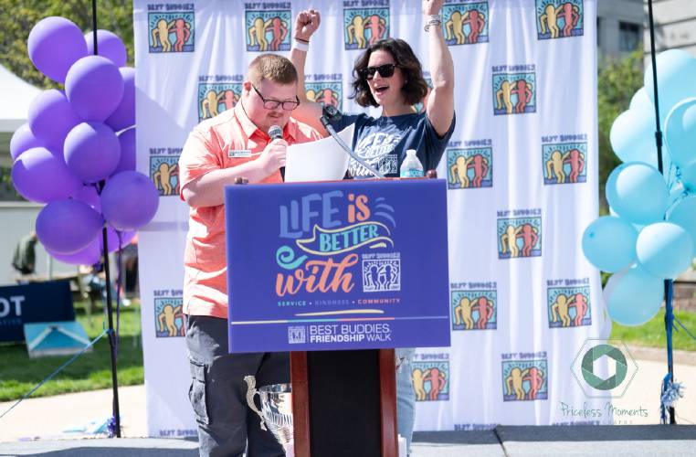James Masterson and Jennifer Corriveau at a Best Buddies Friendship Walk.