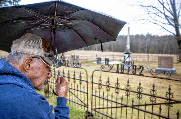 Norm Yeaton enters the second private Yeaton cemetery off of North Road in Epsom on  April 11. Yeaton has taken on the arduous research project to understand the sheer volume of people in Epsom whose last name was the same as his.