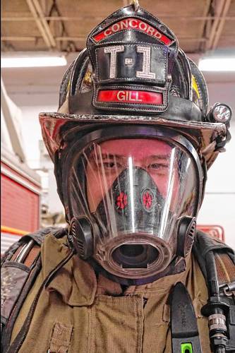 With recently-approved city funding, Concord Fire Department will be among the first in the country to obtain structural gear, worn here by Firefighter-EMT Ian Gill, free from PFAS chemicals.